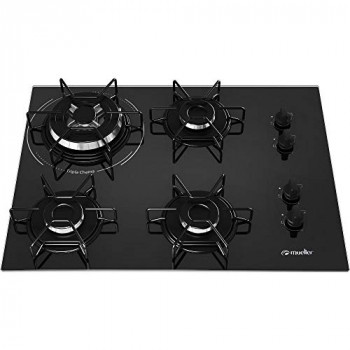 Cooktop Mueller 4 Bocas com Queimador Tripla Chama MCG134BG1